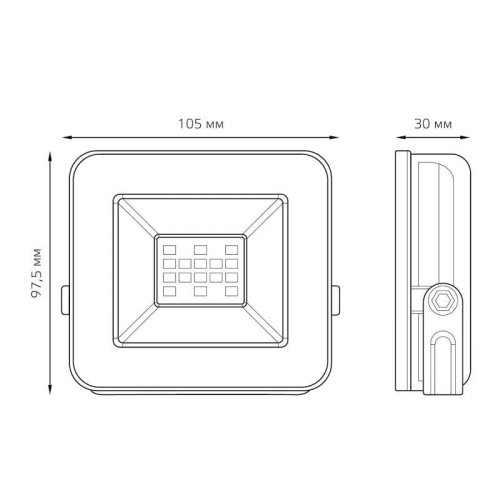 Прожектор светодиодный Elementary 10Вт 6500К IP65 850лм 200-240В ДО PROMO G2 черн. GAUSS 613100310P фото 5