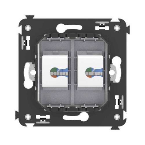 Розетка телефонная 2-м СП Avanti "Закаленная сталь" RJ12 без шторок механизм DKC 4404614 фото 4