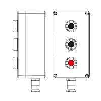 Пост управления взрывозащищенный из полиэстера CPE-P-04-(2xP1B(11)-1xP1R(11))-1xKH2MHK(C)1Ex d e IIC Т5 Gb / Ex tb IIIC T95град.C DbIP66/КЗ DKC 2231.041.22.120M