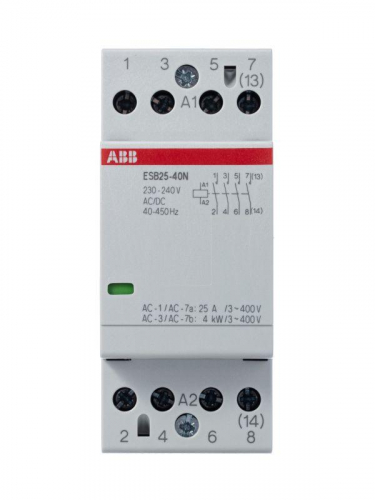 Контактор ESB25-40N-06 модульный (25А АС-1 4НО) катушка 230В AC/DC ABB 1SAE231111R0640 фото 2