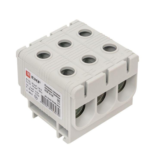 Клемма силовая вводная тройная КСВ 16-50кв.мм сер. PROxima EKF plc-kvs3-16-50-grey фото 9