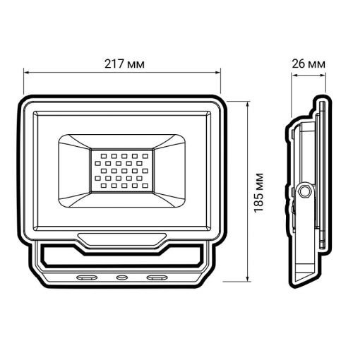 Прожектор светодиодный PFL-C3 70Вт 6500К IP65 закален. прозр. стекло JazzWay 5023604A фото 2