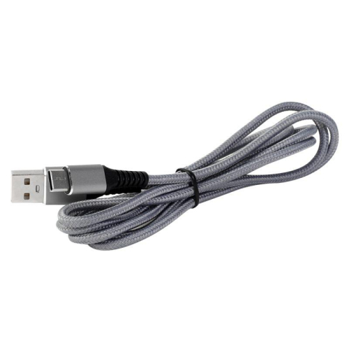 Кабель USB-Type C ELX-CDC11-C09 5А 80Вт 1.5м сер. нейлон зарядка+ПД коробка Ergolux 15312 фото 3