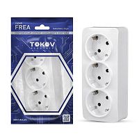 Розетка 3-м ОП Frea 16А IP20 250В с заземл. АБС-пластик бел. TOKOV ELECTRIC TKE-FR-R3Z-C01