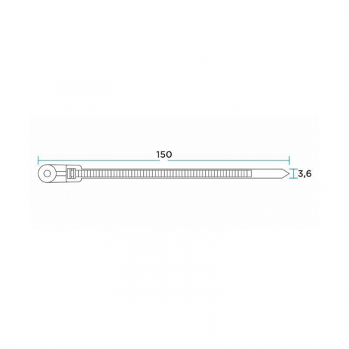 Хомут кабельный под винт 3.6х150 нейл. черн. (уп.100шт) Rexant 07-0155 фото 3