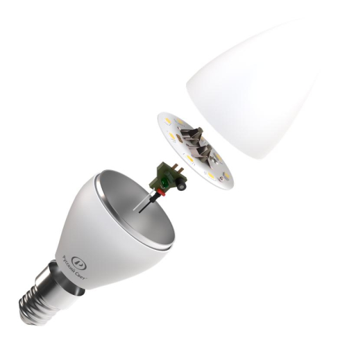 Лампа светодиодная RS LED C37 E14 4W 220-240V 2700К 4Вт свеча 400лм Ra 90 Русский Свет 15010545054 фото 2