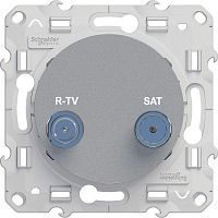 Розетка телевизионная оконечная TV/R/SAT СП Odace механизм алюм. SchE S53R455