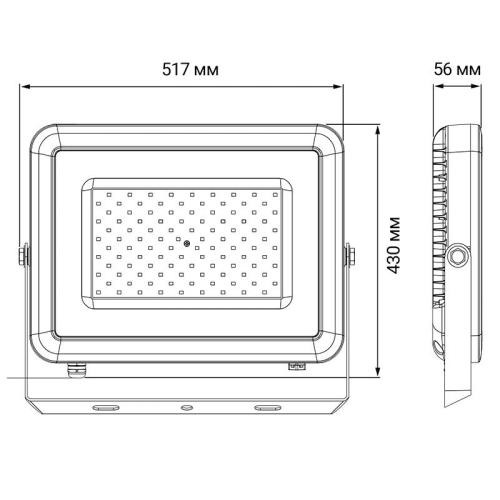 Прожектор светодиодный PFL-S2 300Вт 6500К IP65 220–240В ДО с клапаном закален. матов. стекло сер. Pro JazzWay 5007963D фото 2